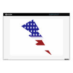 American Flag - lightning shape 15" Laptop Decal