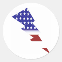 American Flag - lightning shape Stickers