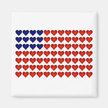 American Flag Made of Hearts Refrigerator Magnet