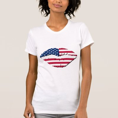 American Flag On Lips T-shirt