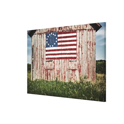 American flag painted on barn gallery wrapped canvas Zazzle