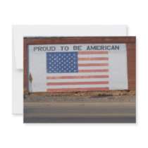 American Flag painted on old building invitations