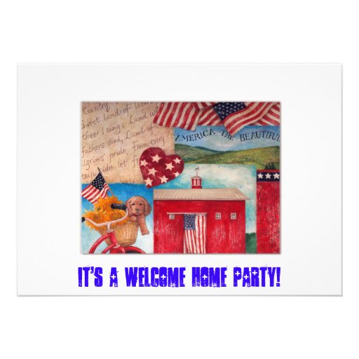 AMERICAN FLAG PATRIOTIC CUSTOM INVITE