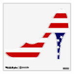 American Flag Patriotic high heeled shoe decal Wall Decor