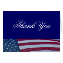 American Flag Patriotic Thank You Cards