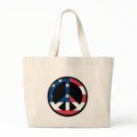 American Flag Peace Canvas Bag