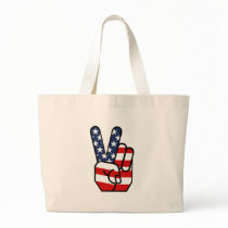 American Flag Peace Hand