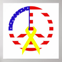 American Flag Peace & Ribbon Posters