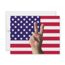 American Flag & Peace Sign invitations
