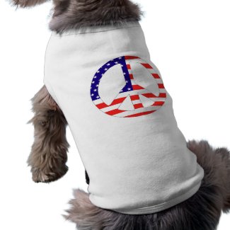 American Flag Peace Symbol petshirt