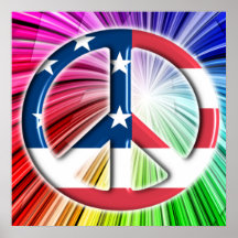AMERICAN FLAG PEACE SYMBOL POSTERS