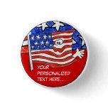 American Flag Personalized Pin /Round Button buttons