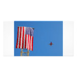 american flag photo card