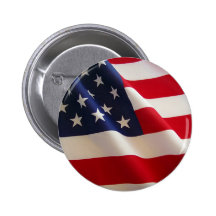 American Flag Pinback Button