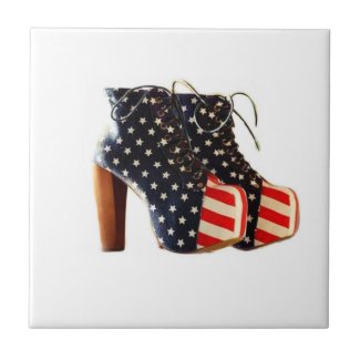 American Flag Platform Shoes Tile