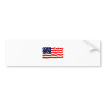 American Flag Popsicle Stick Folkart Bumper Sticker