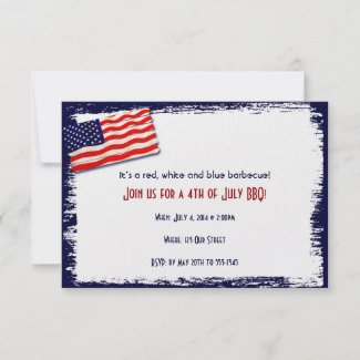 American Flag Popsicle Stick Folkart invitation