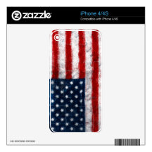 American Flag Portrait iPhone 4/4S Skin Decals For The iPhone 4