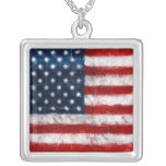 American Flag Portrait Necklace