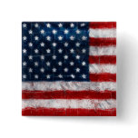 American Flag Portrait Square Button