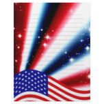 american flag pride sparkle burst customized letterhead
