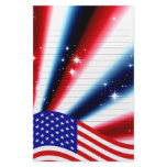 american flag pride sparkle burst custom stationery