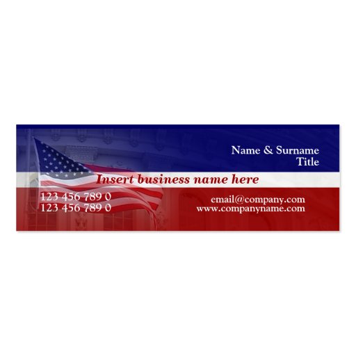 American flag professional red white blue business card template