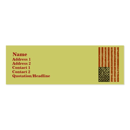 American Flag Profile Cards Business Card Template (front side)
