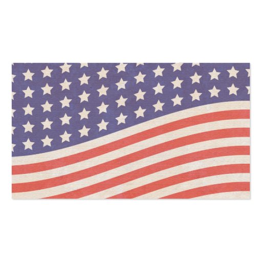 American Flag - Red, White and Blue 4th of July Business Card (back side)