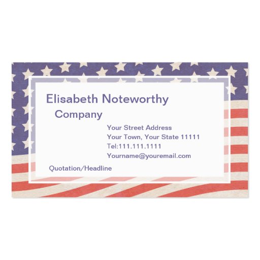 American Flag - Red, White and Blue 4th of July Business Card
