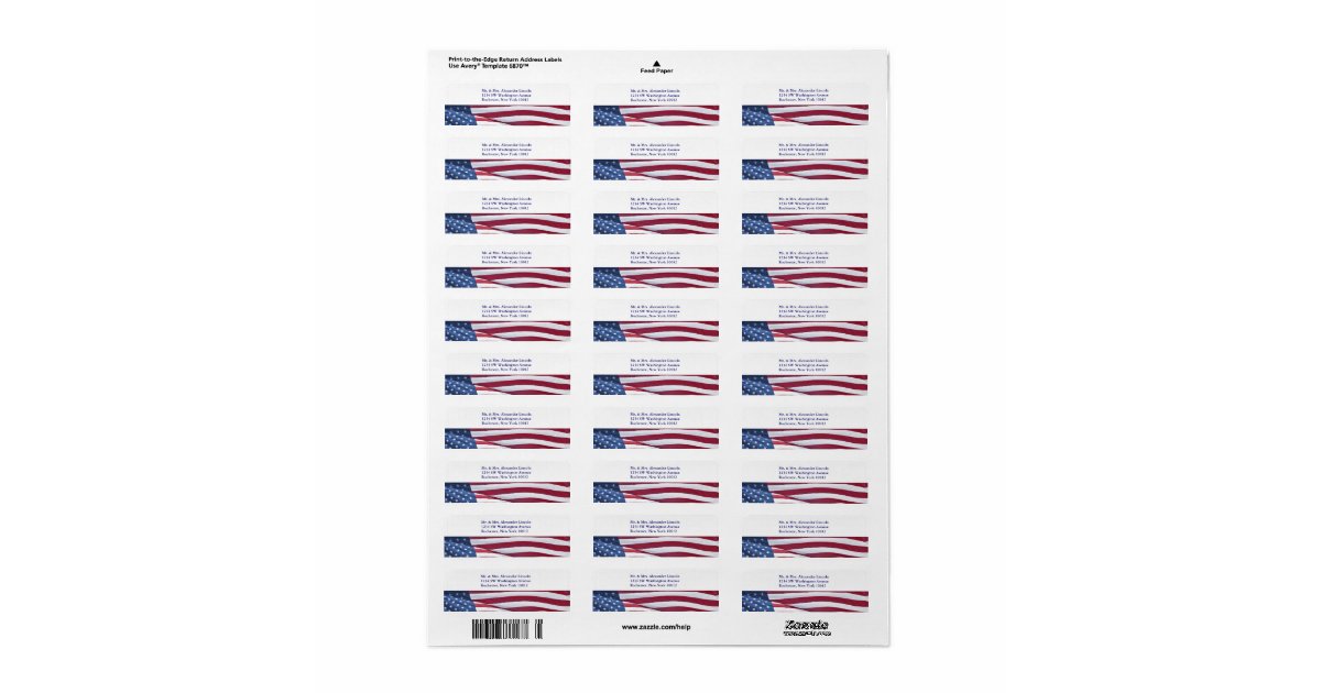 American Flag Red White & Blue Address Labels Zazzle