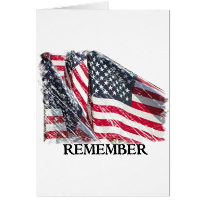 American Flag Remember Greeting Cards by rocky0728