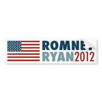 American Flag Romney-Ryan 2012 Bumper Sticker bumper stickers