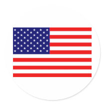 American Flag Round Stickers