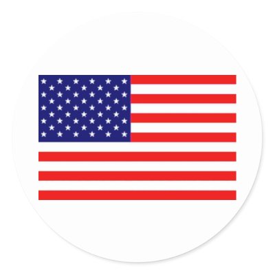 American Flag Round Stickers