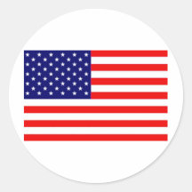 American Flag Round Stickers