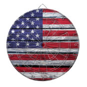 American Flag Rustic Wood Dart Board