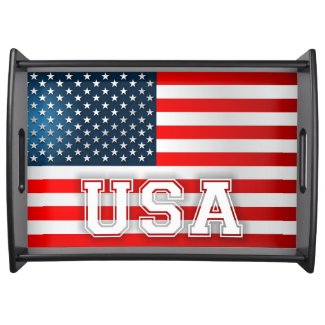 American Flag Serving Tray