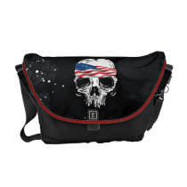 American Flag Skull and Crossbones Messenger Bag messenger bags