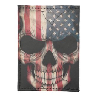 American Flag Skull on Black Tyvek® Card Case Wallet