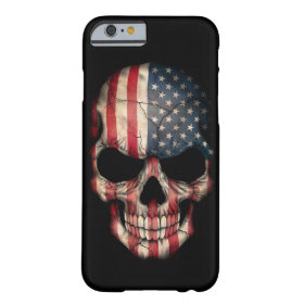 American Flag Skull on Black iPhone 6 Case