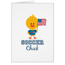 American Flag Soccer Chick Blank Cards cards