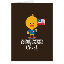 American Flag Soccer Chick Greeting Card cards