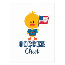 American Flag Soccer Chick Postcard postcards