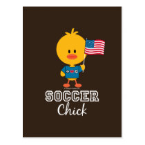 American Flag Soccer Chick Postcard postcards