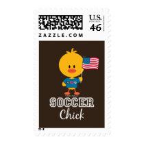 American Flag Soccer Chick Stamps stamps