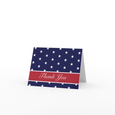 American Flag Stars Thank You Note Card by WindyCityStationery