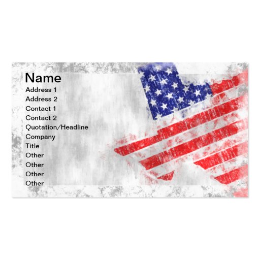 American Flag State of Texas Business Cards