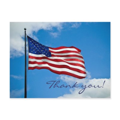 American Flag Thank You Postcards by Woodswalker