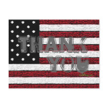American Flag Thank You Postcard (Gray)